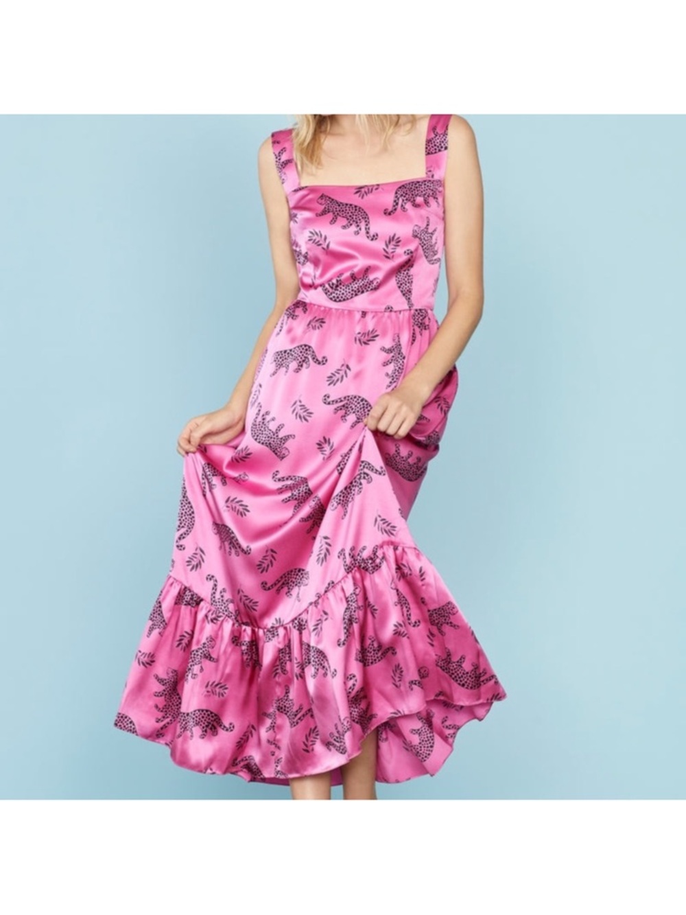 Tender Loving Care by HVN pink leopard Midi Dress